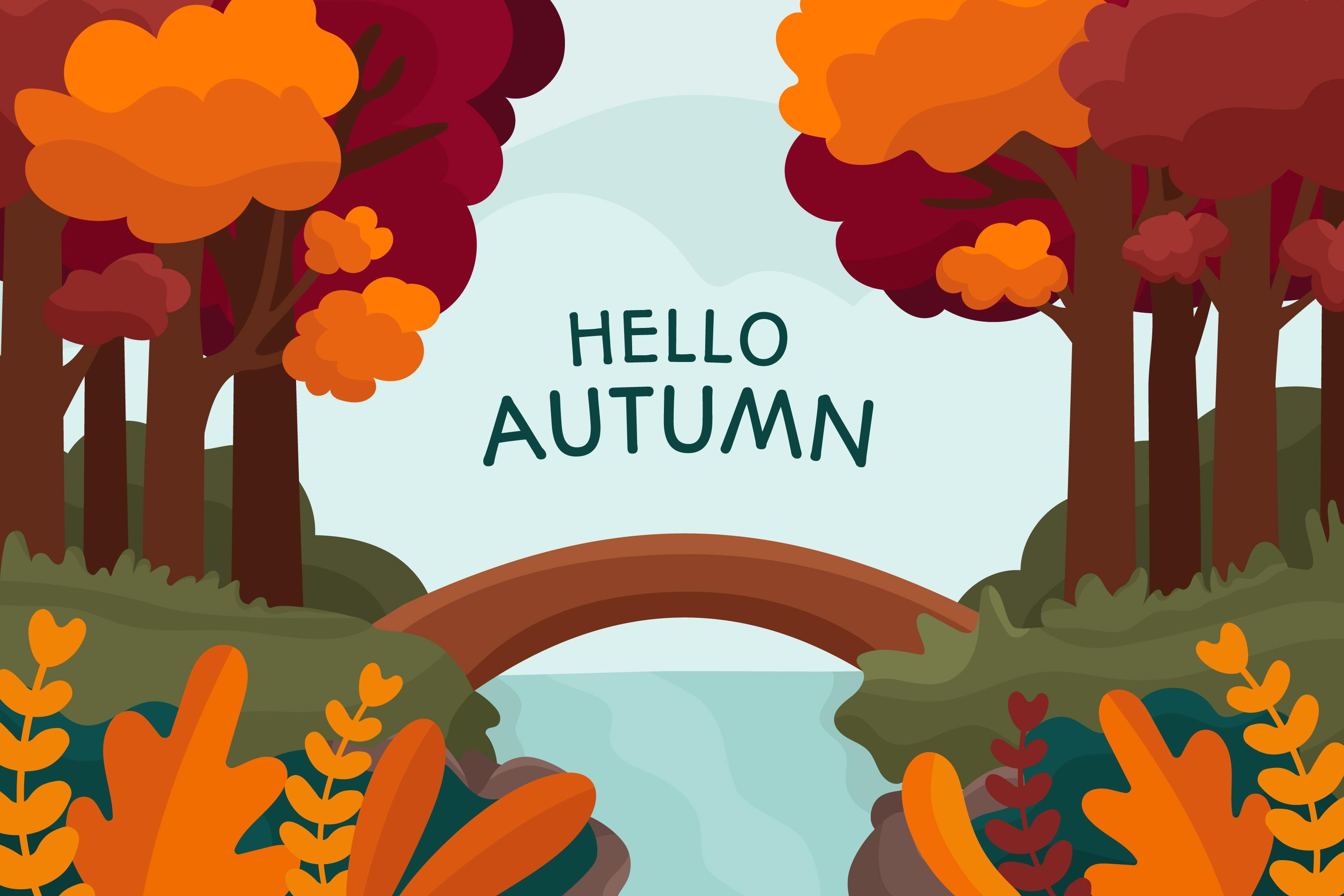 11款多彩秋季元素平面插图矢量素材 Autumn Background Flat Design Illustration Set_img_2