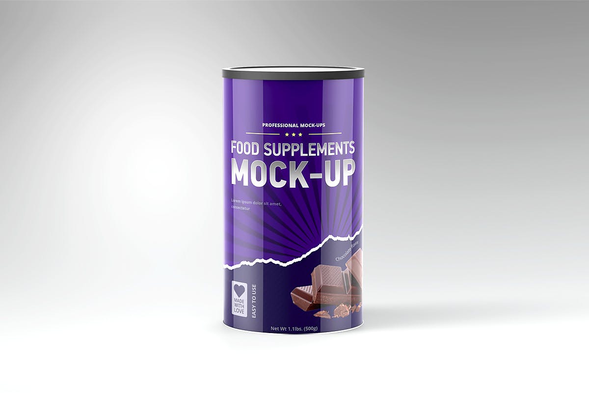 9款食品包装瓶&包装袋设计展示样机模板 Sport Supplement Package Mockup Vol. 2_img_2