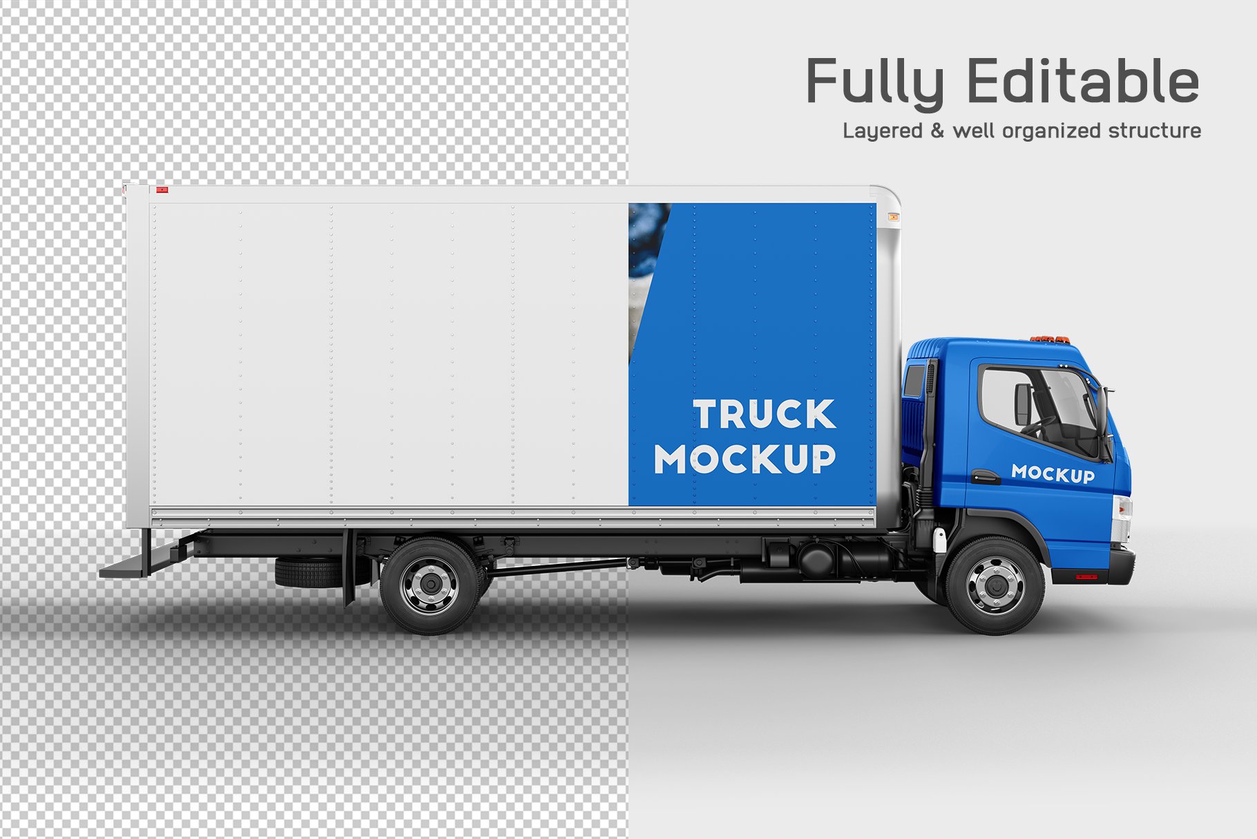 6款厢式货车卡车车身广告设计展示样机 Truck Mockup 4_img_2