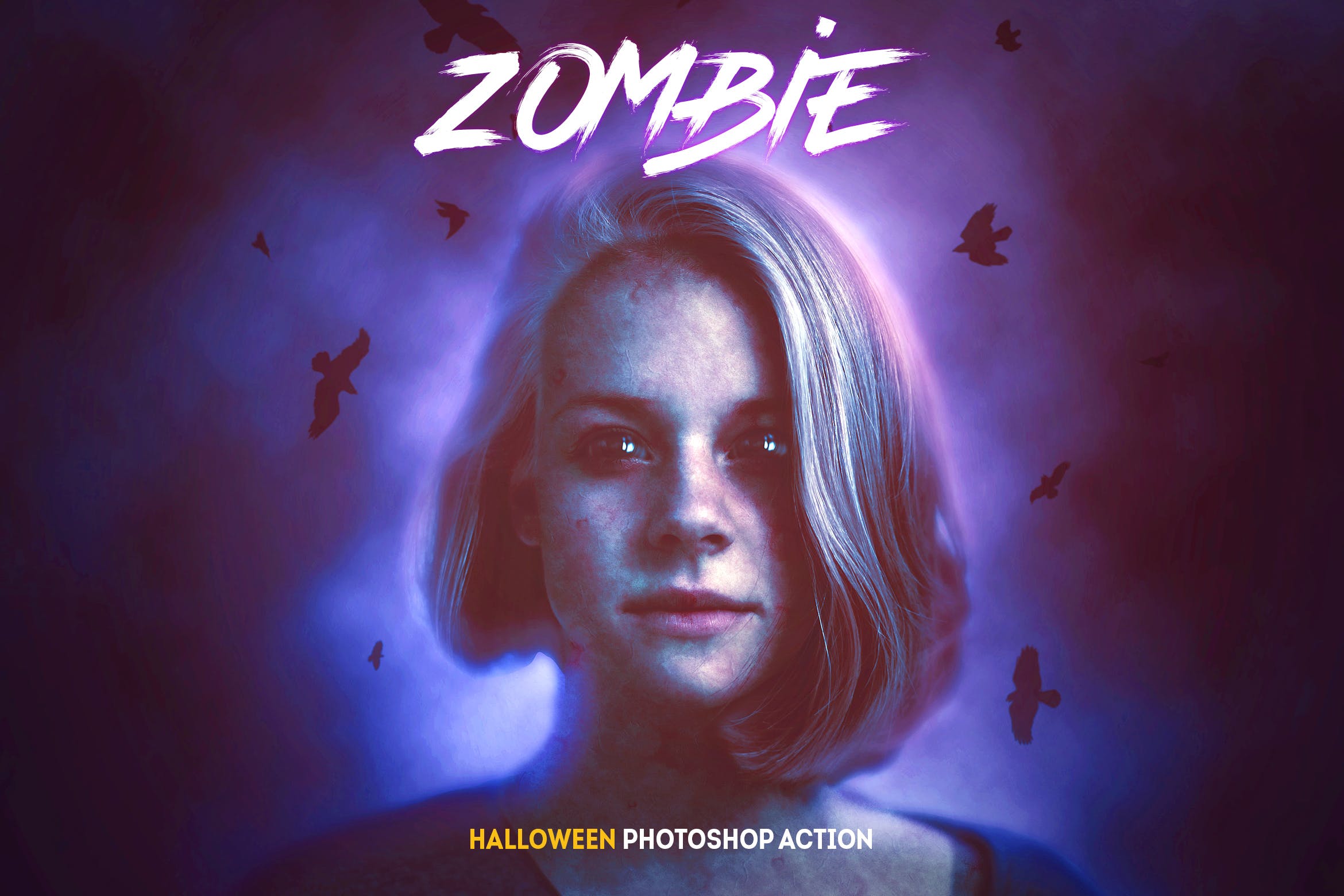 万圣节僵尸效果人像照片处理PS动作 Zombie - Halloween Photoshop Action_img_2