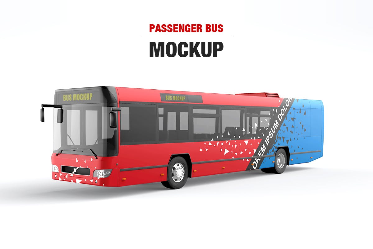 8款城市公交车车贴广告设计智能贴图样机模板 Bus Mockup_img_2