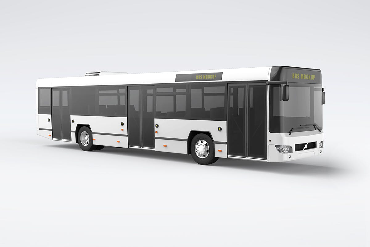 8款城市公交车车贴广告设计智能贴图样机模板 Bus Mockup_img_2