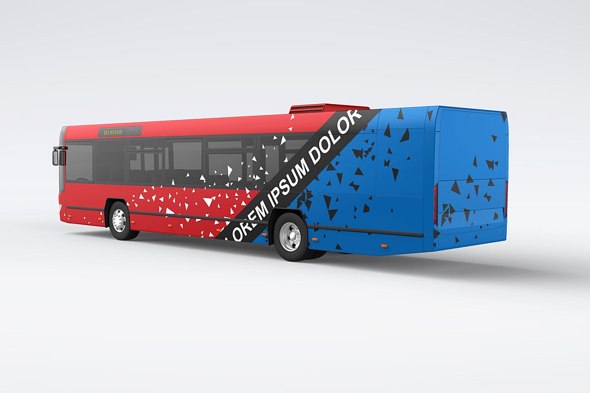 8款城市公交车车贴广告设计智能贴图样机模板 Bus Mockup_img_2