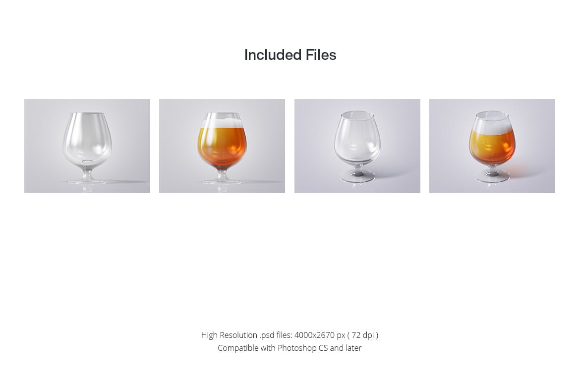 啤酒品牌VI设计玻璃杯智能贴图样机套装 Beer Glass Mockup Set 2_img_2