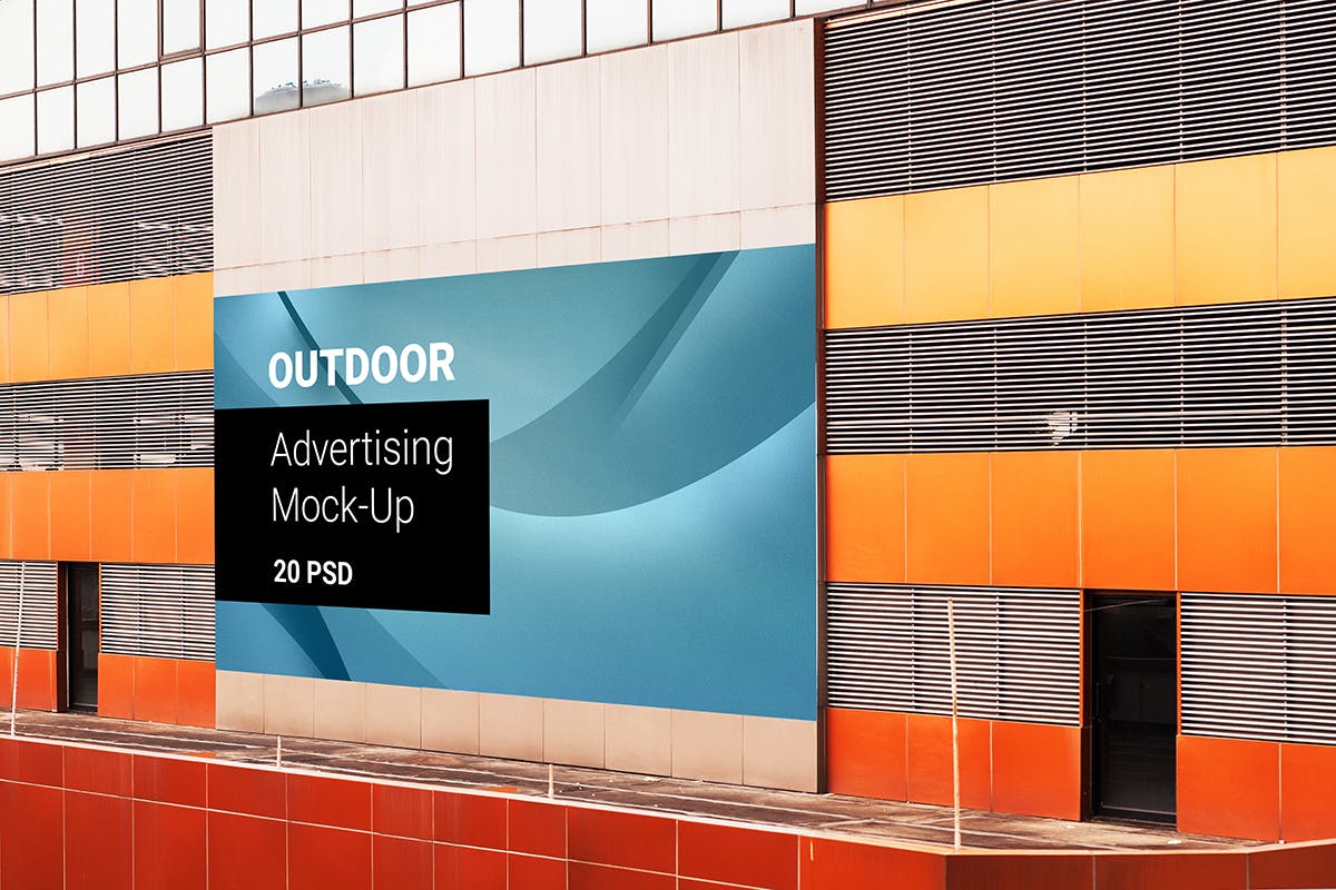 20款户外车站广告牌设计展示样机模板 Billboard Outdoor Advertising Mockup_img_2