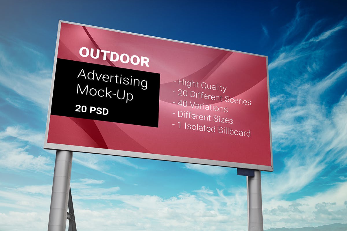 20款户外车站广告牌设计展示样机模板 Billboard Outdoor Advertising Mockup_img_2