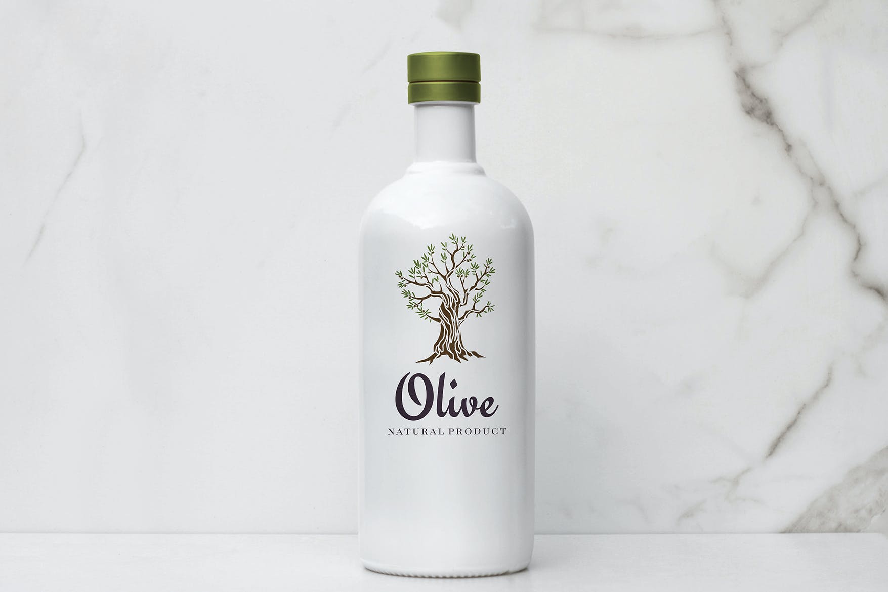 橄榄油瓶外观设计智能贴图PSD样机模板 Olive Oil Bottle Mockup_img_2