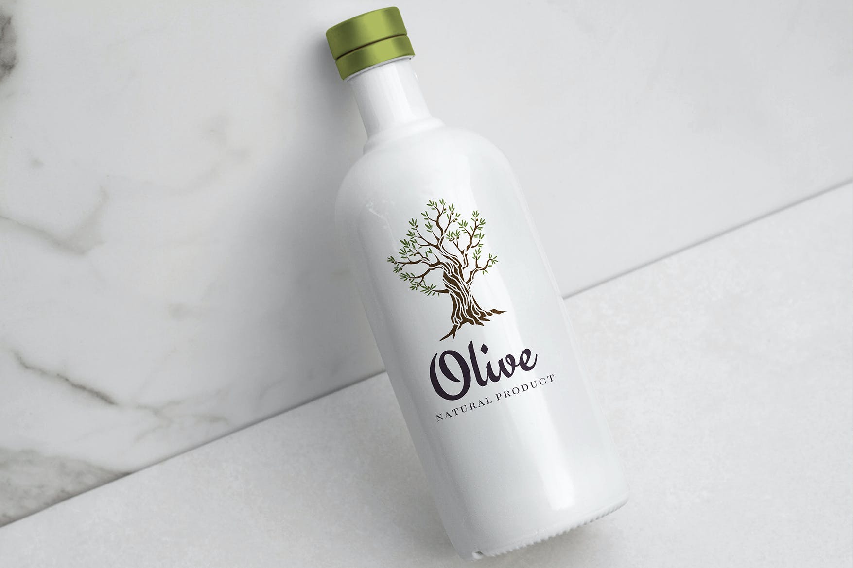 橄榄油瓶外观设计智能贴图PSD样机模板 Olive Oil Bottle Mockup_img_2