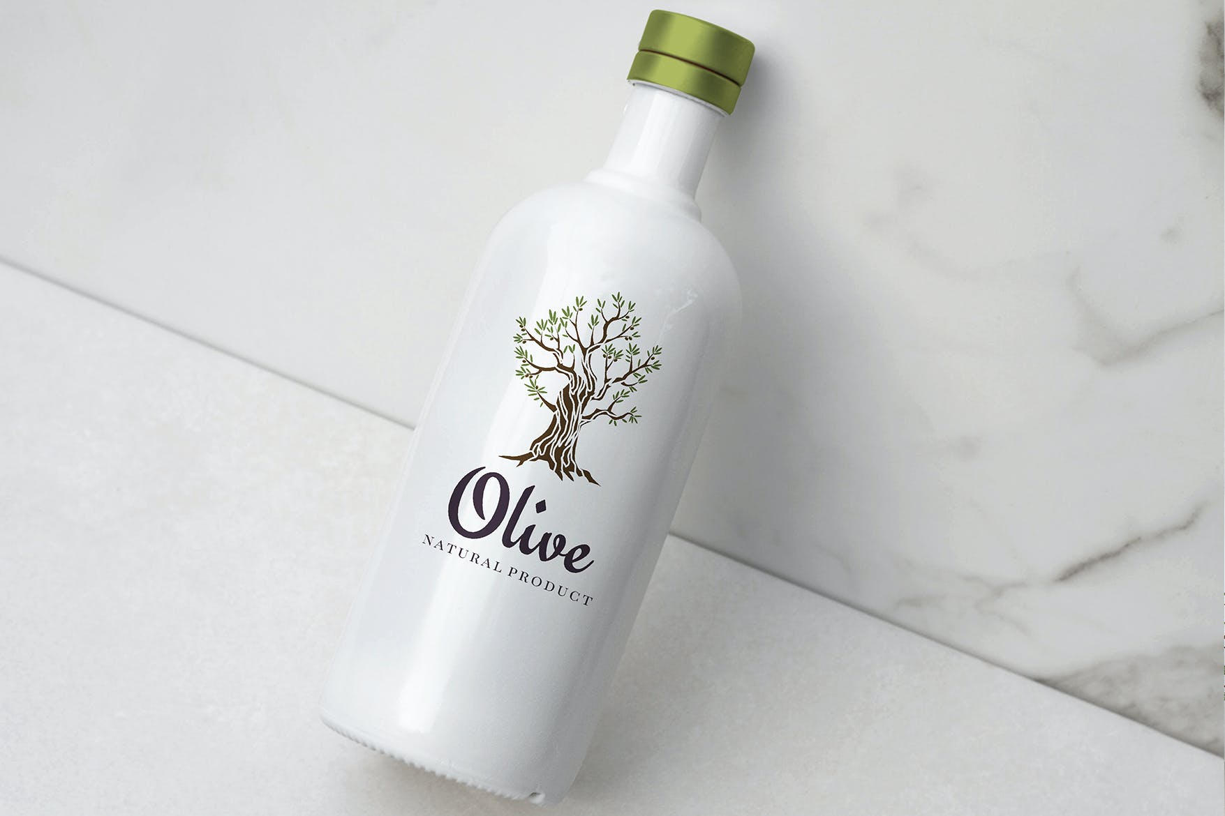 橄榄油瓶外观设计智能贴图PSD样机模板 Olive Oil Bottle Mockup_img_2