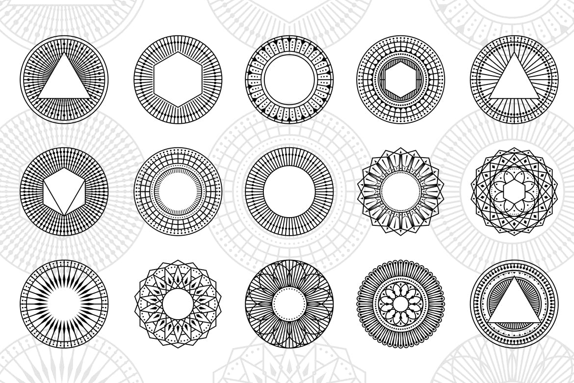 100款抽象几何线稿矢量背景图案素材 100 Geometric Vector Shapes CSH_img_2