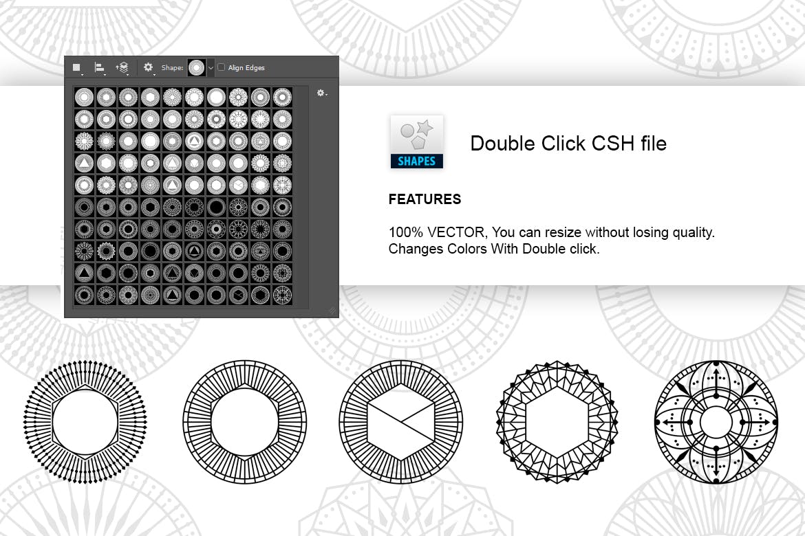 100款抽象几何线稿矢量背景图案素材 100 Geometric Vector Shapes CSH_img_2