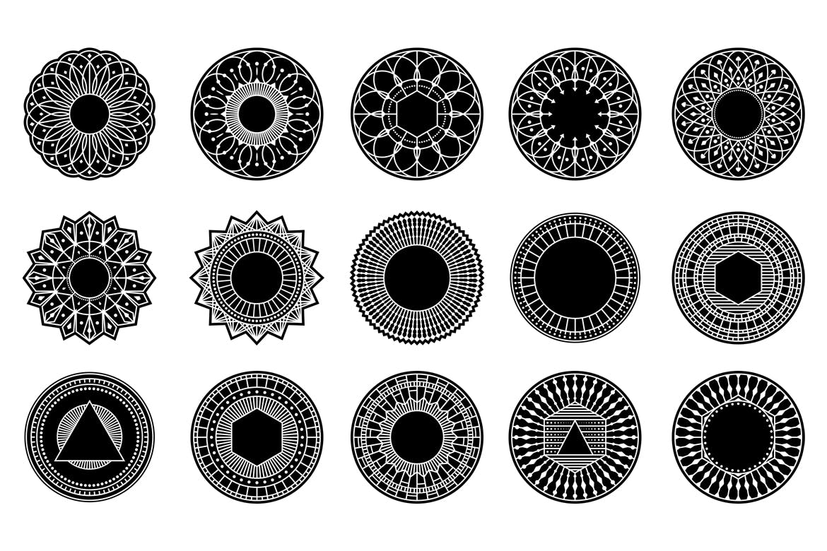100款抽象几何线稿矢量背景图案素材 100 Geometric Vector Shapes CSH_img_2