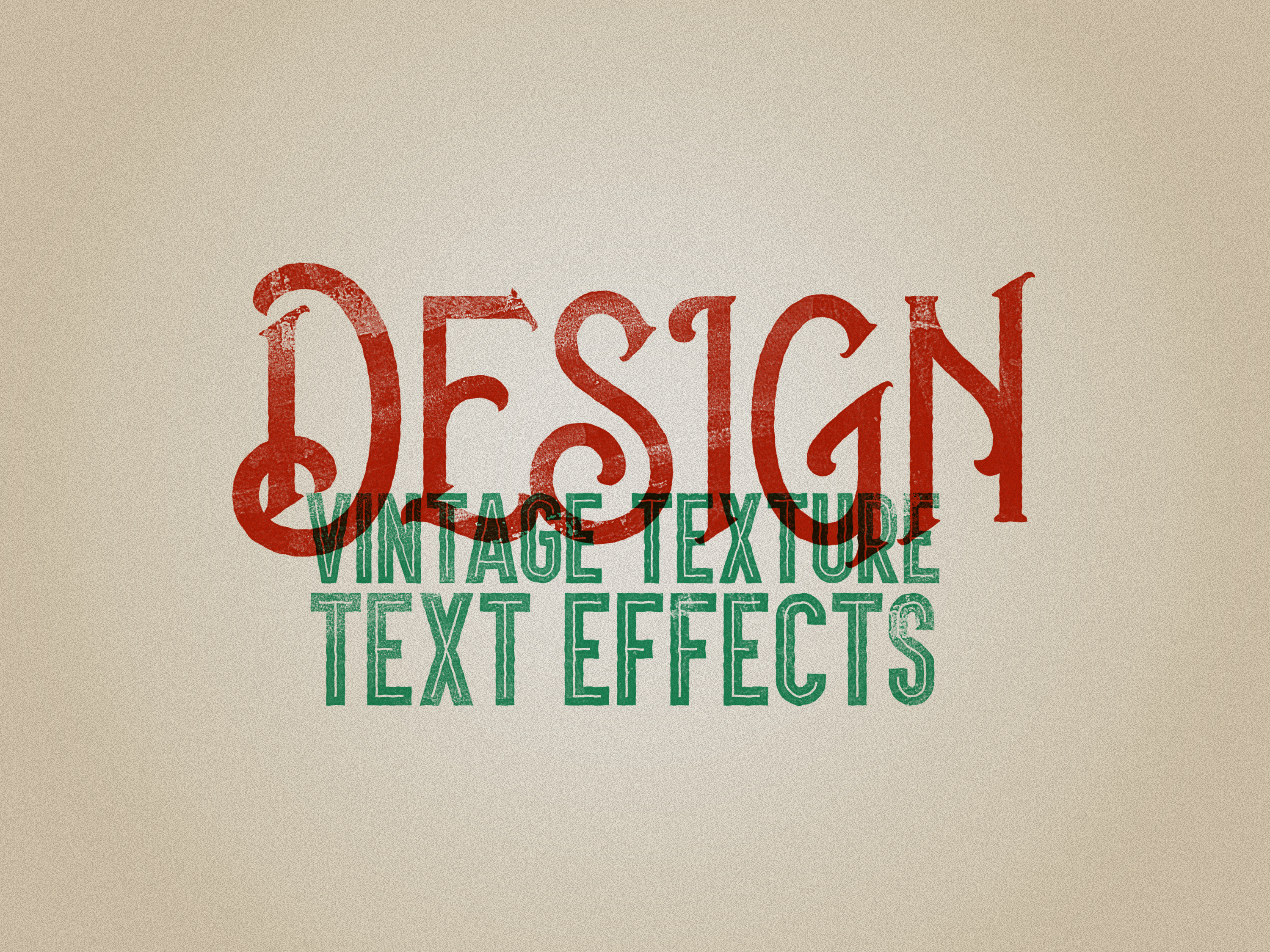 8款复古做旧磨损标志标题特效字体PS样式模板 Letterpress / Vintage Text Effects_img_2