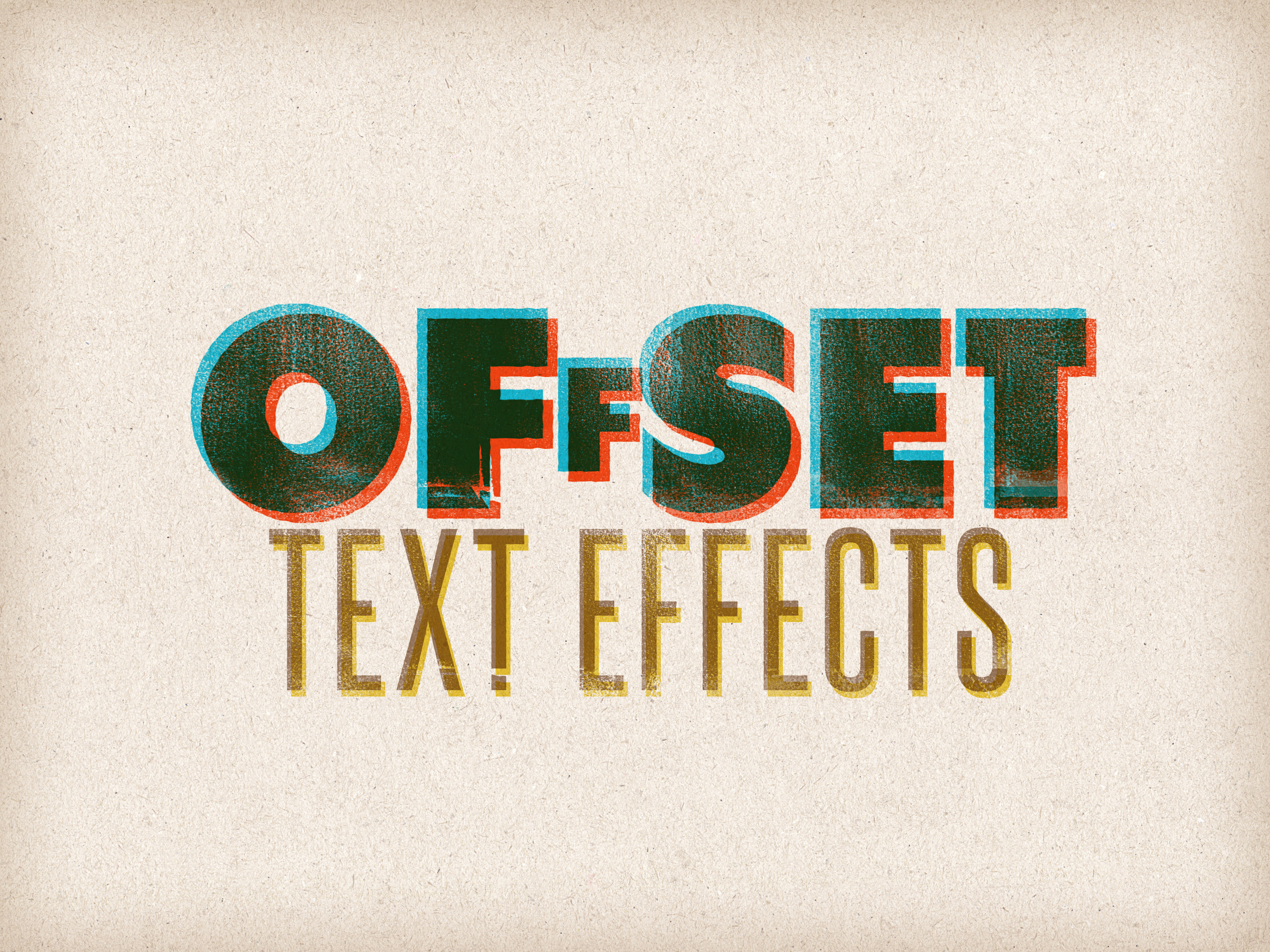 8款复古做旧磨损标志标题特效字体PS样式模板 Letterpress / Vintage Text Effects_img_2