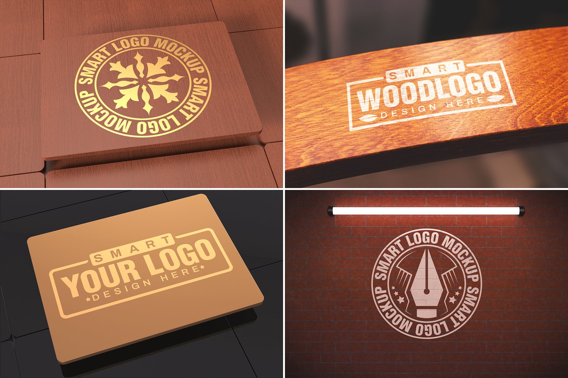 100个徽标标志LOGO设计展示样机模板合集 100 Logo Mockups Bundle Vol.3_img_2