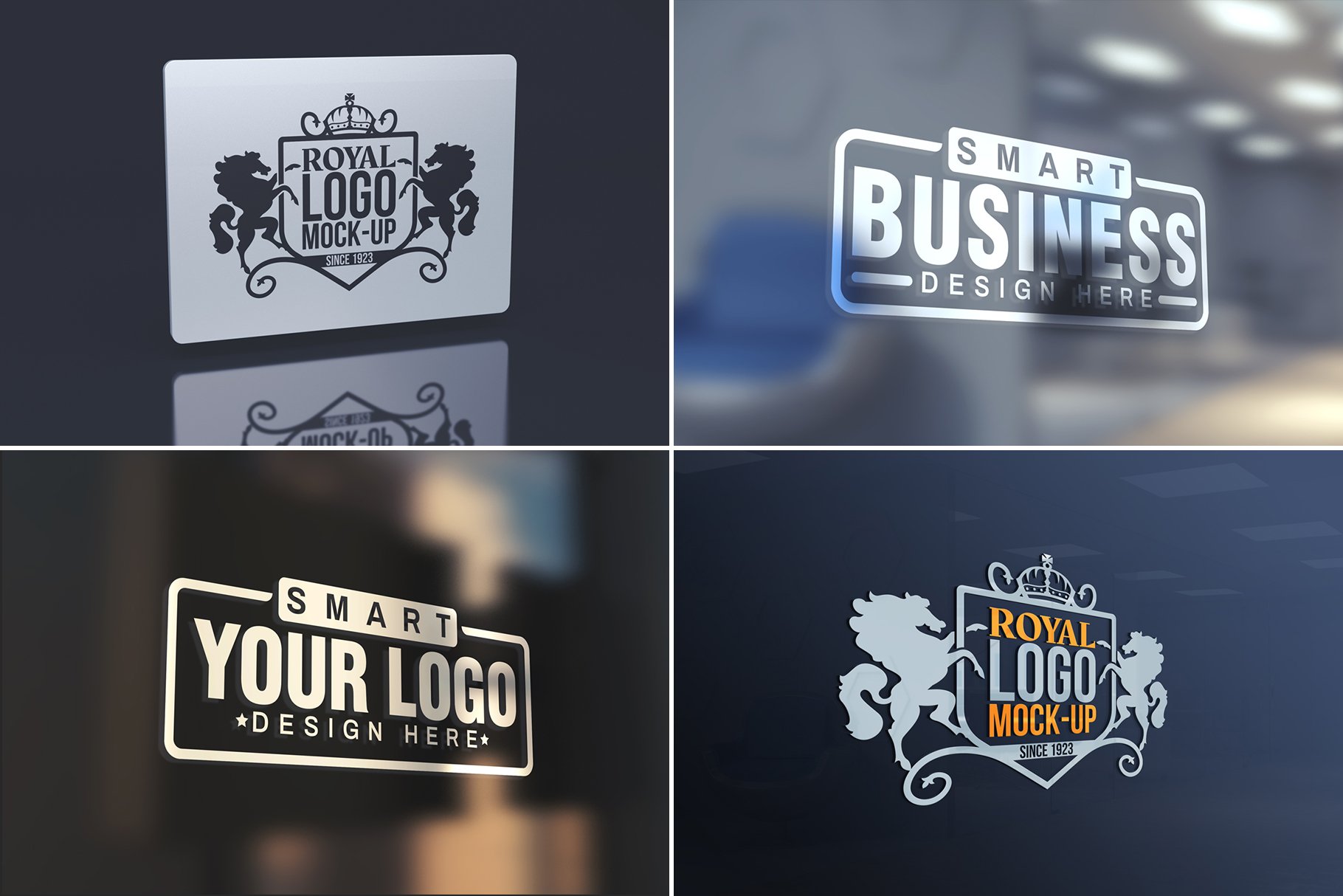 100个徽标标志LOGO设计展示样机模板合集 100 Logo Mockups Bundle Vol.3_img_2