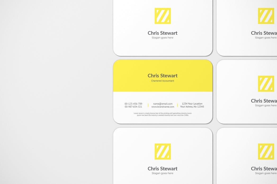 圆角商务名片卡片设计展示样机 Rounded Business Card Mockup_img_2