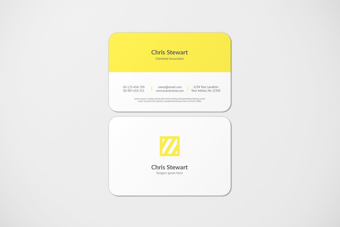 圆角商务名片卡片设计展示样机 Rounded Business Card Mockup_img_2