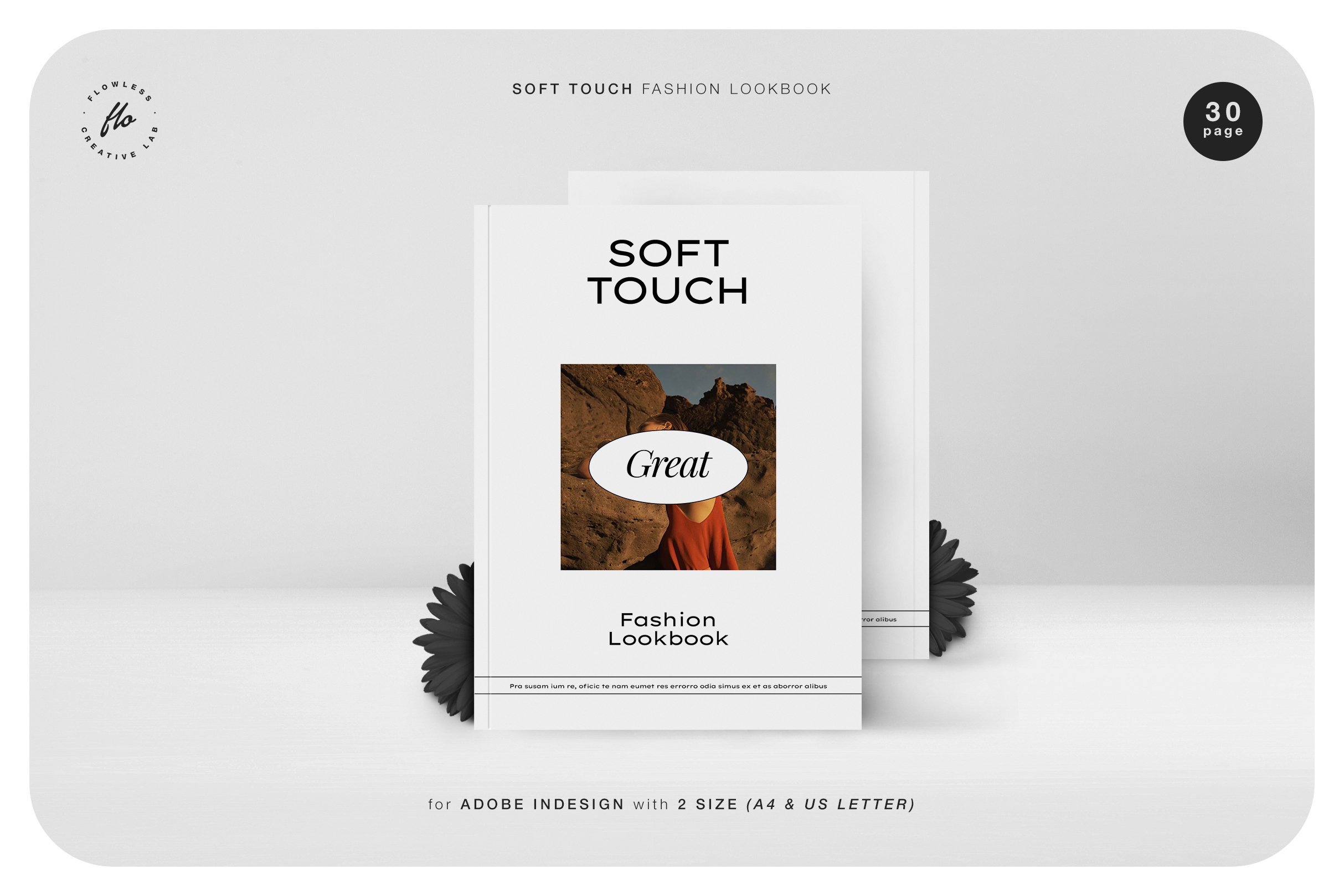 极简服装造型设计INDD画册模板 SOFT TOUCH Fashion Lookbook_img_2