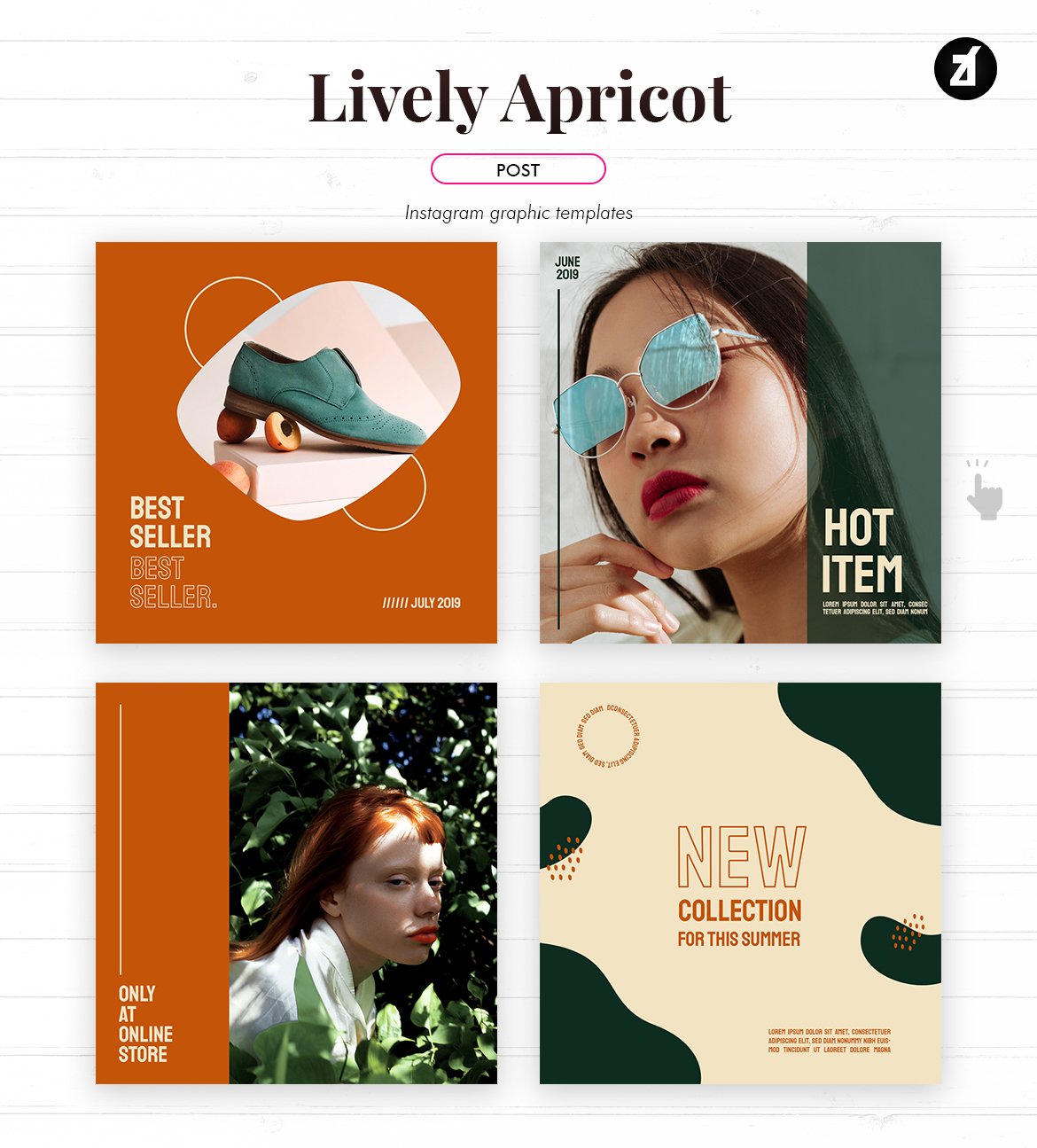 杏黄色品牌推广社交新媒体海报设计模板 Lively Apricot Social Media Graphic Templates_img_2