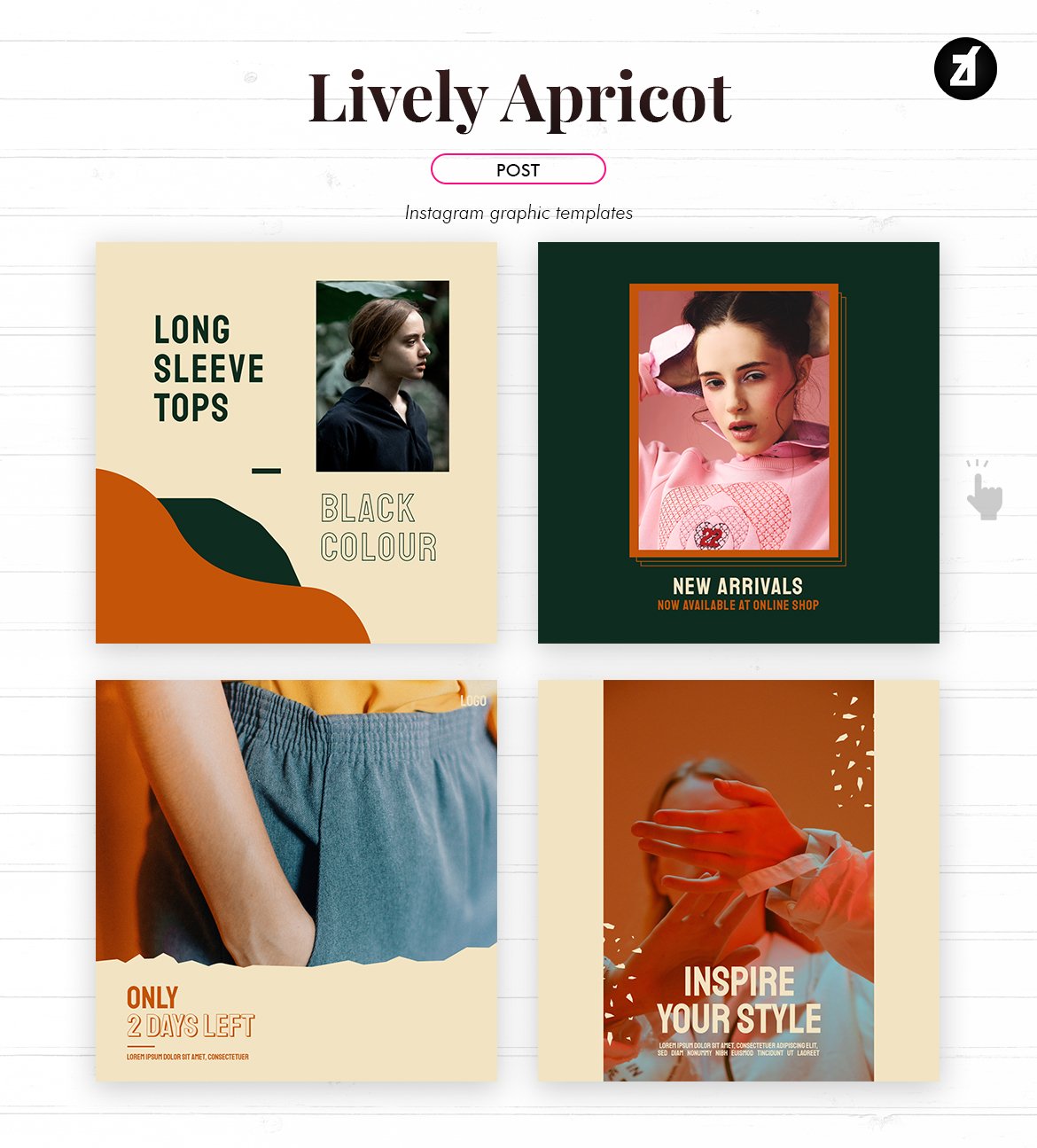 杏黄色品牌推广社交新媒体海报设计模板 Lively Apricot Social Media Graphic Templates_img_2