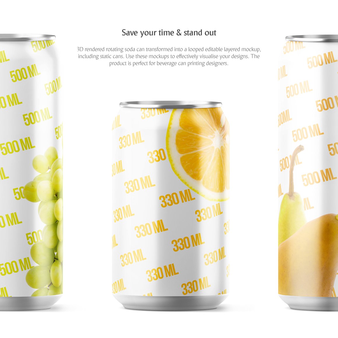 饮料汽水易拉罐锡罐设计动态展示样机 Soda Can Animated Mockup_img_2