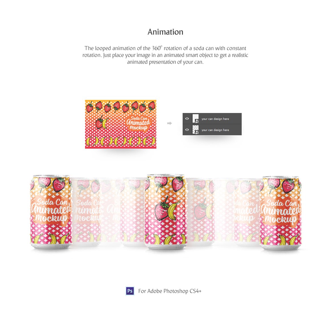 饮料汽水易拉罐锡罐设计动态展示样机 Soda Can Animated Mockup_img_2