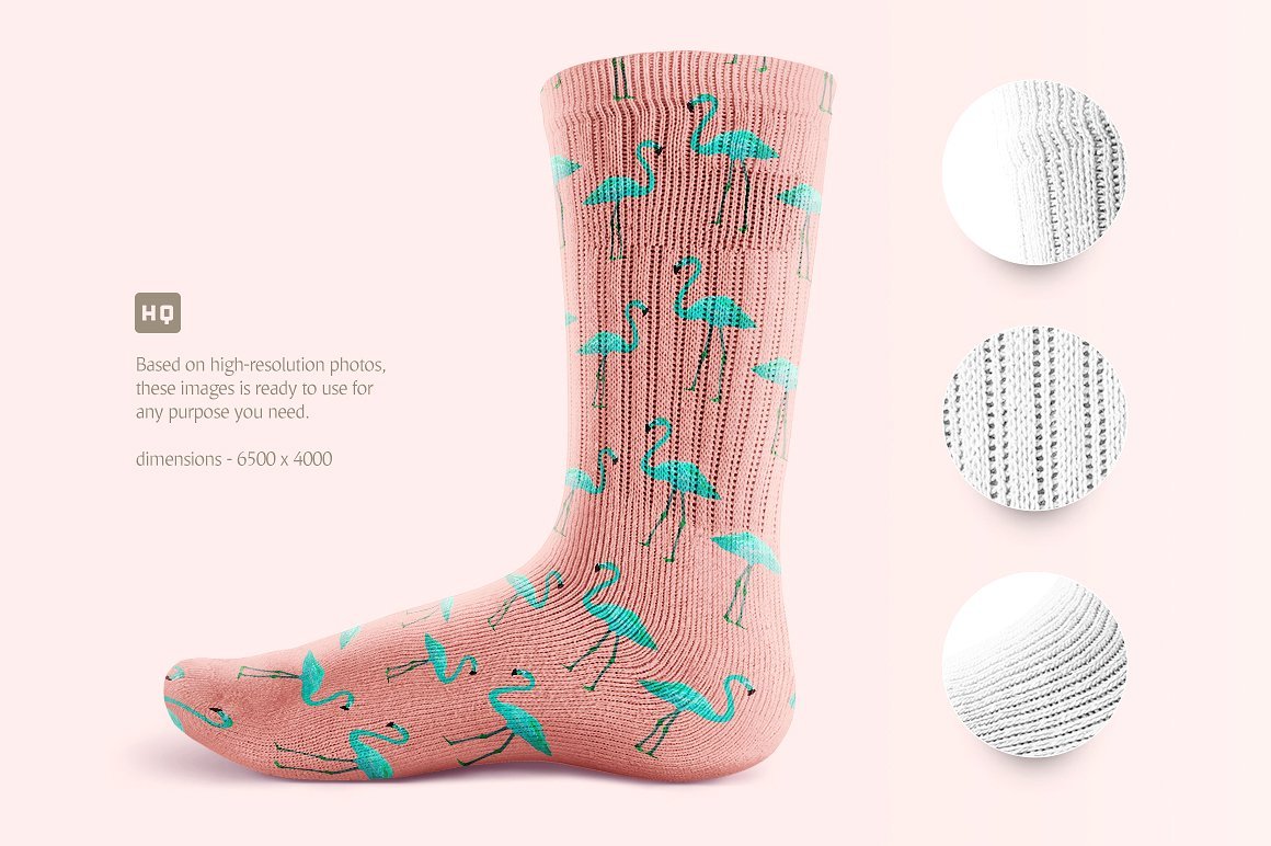 长筒袜子印花设计展示样机模板 Socks Mockup_img_2