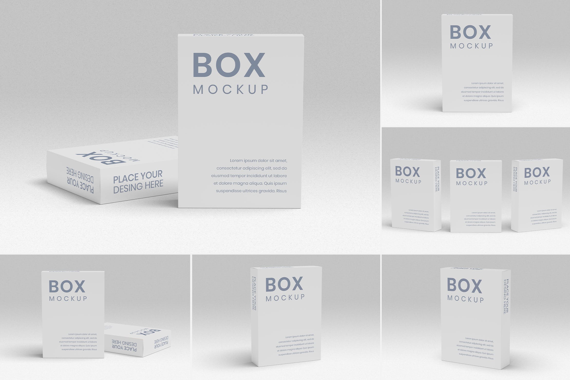 8款方形产品包装纸盒设计展示样机 Box Mockup 8 PSD Files_img_2