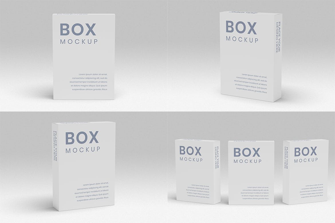 8款方形产品包装纸盒设计展示样机 Box Mockup 8 PSD Files_img_2