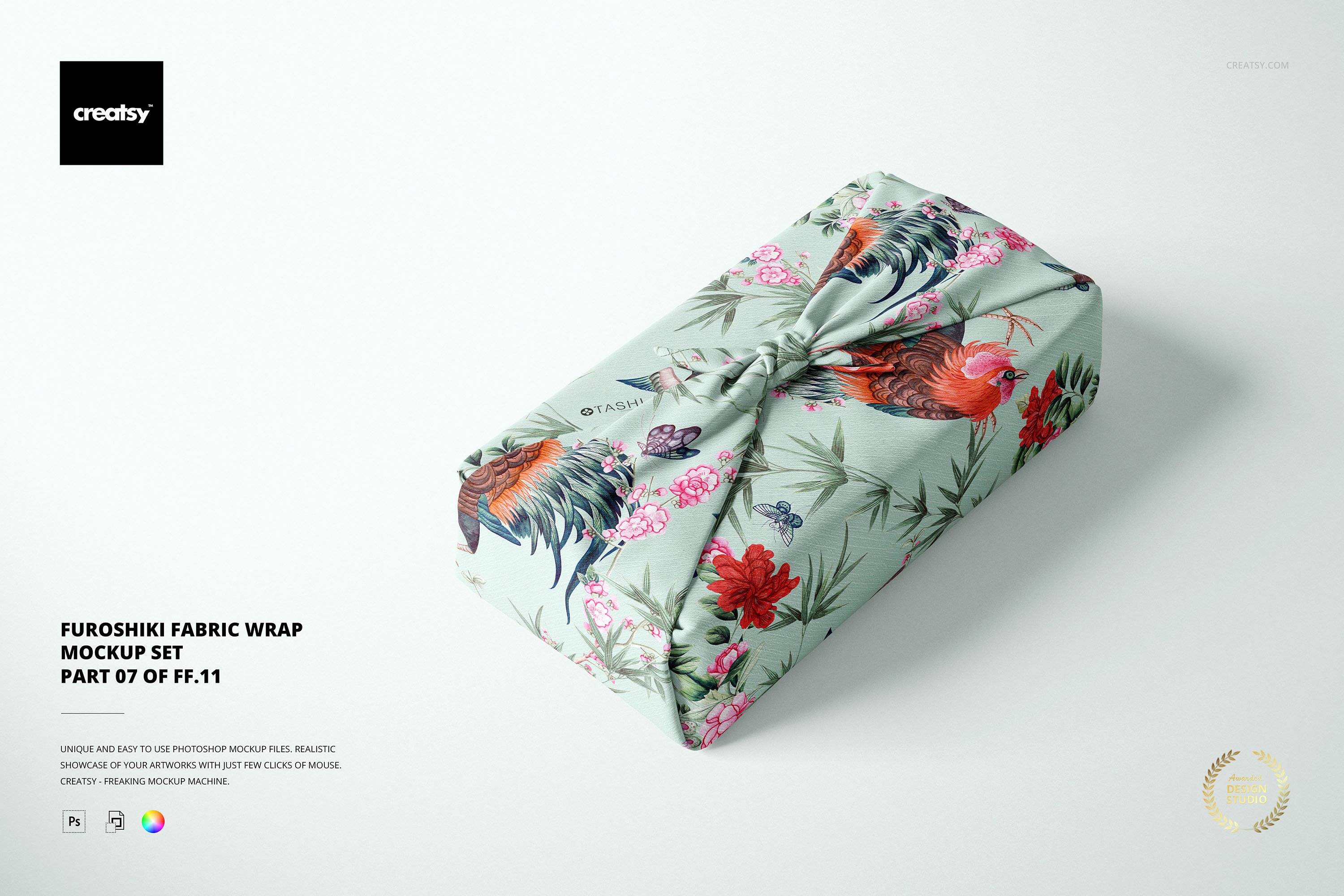 包裹纺织面料布料印花设计展示样机合集 Furoshiki Fabric Wrap Mockup Set_img_2