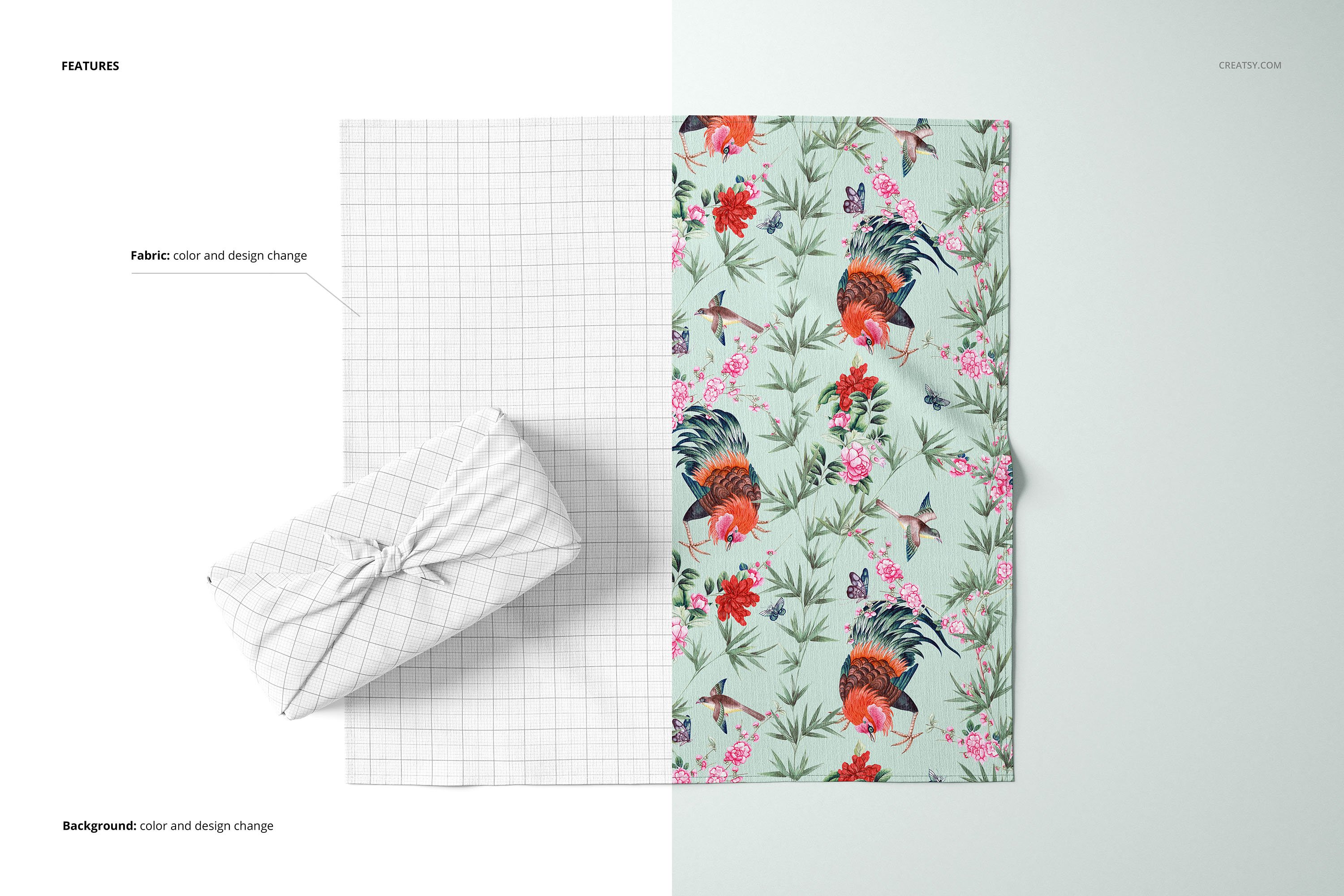 包裹纺织面料布料印花设计展示样机合集 Furoshiki Fabric Wrap Mockup Set_img_2