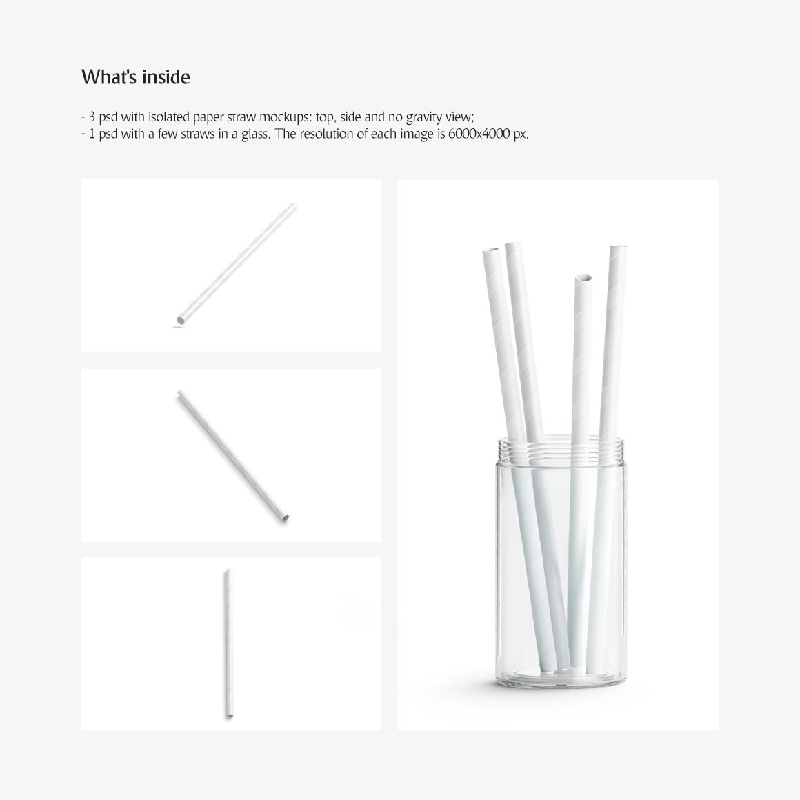 一次性吸管印花设计展示样机集 Paper Straw Mockups Set_img_2