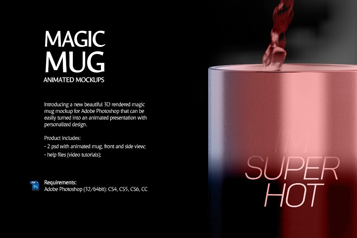 马克杯印花设计动态展示样机 Magic Mug Animated Mockup_img_2