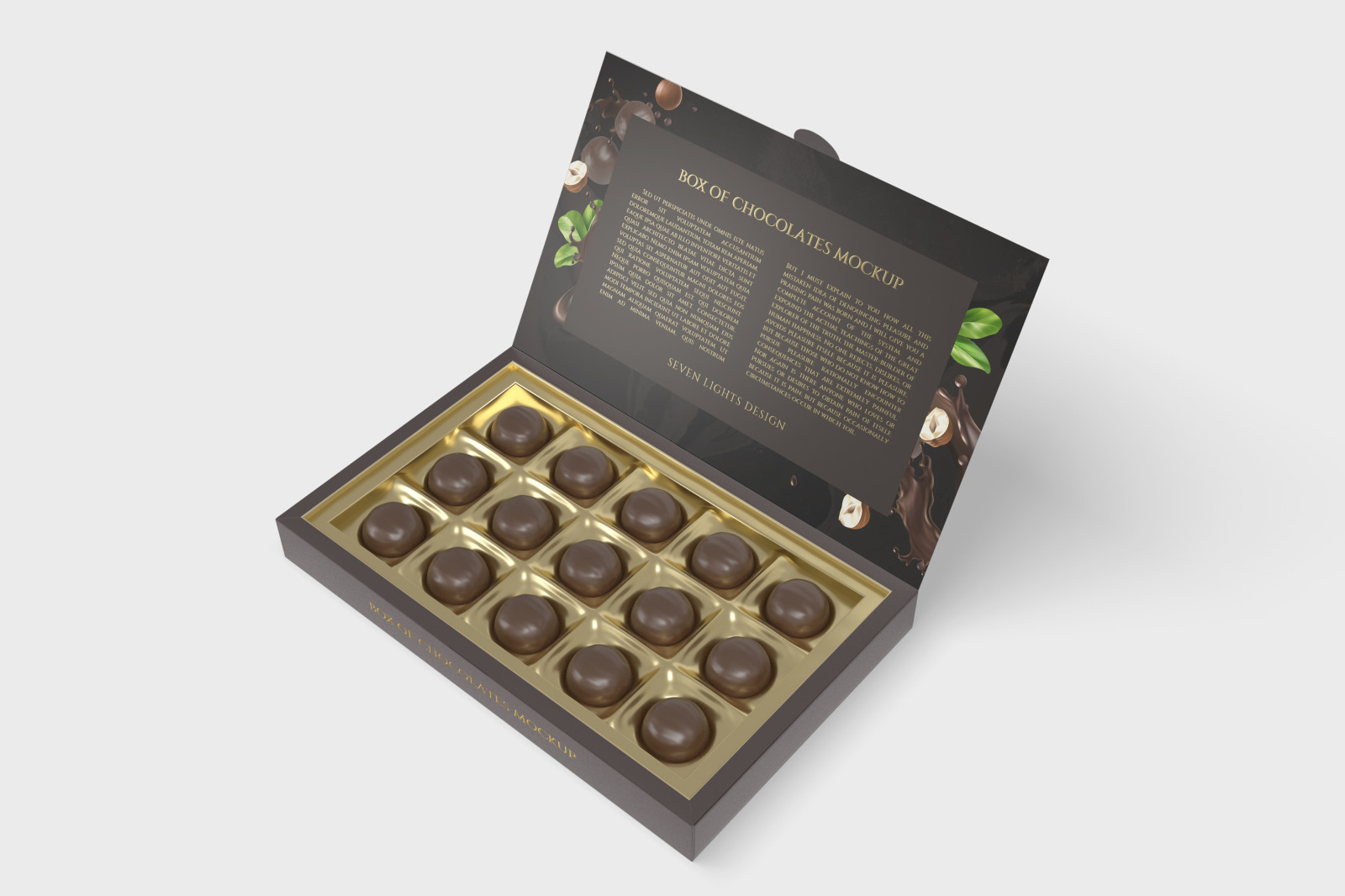 7款金箔效果巧克力包装纸盒设计展示样机 Box Of Chocolates Mockup_img_2