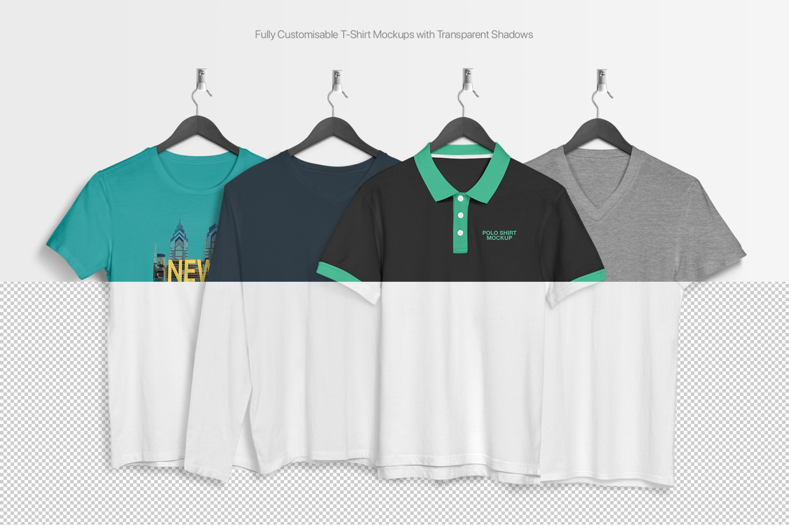 24款悬挂式服装印花设计展示样机合集 T-Shirt Mockup - Hanging Apparel Bundle_img_2