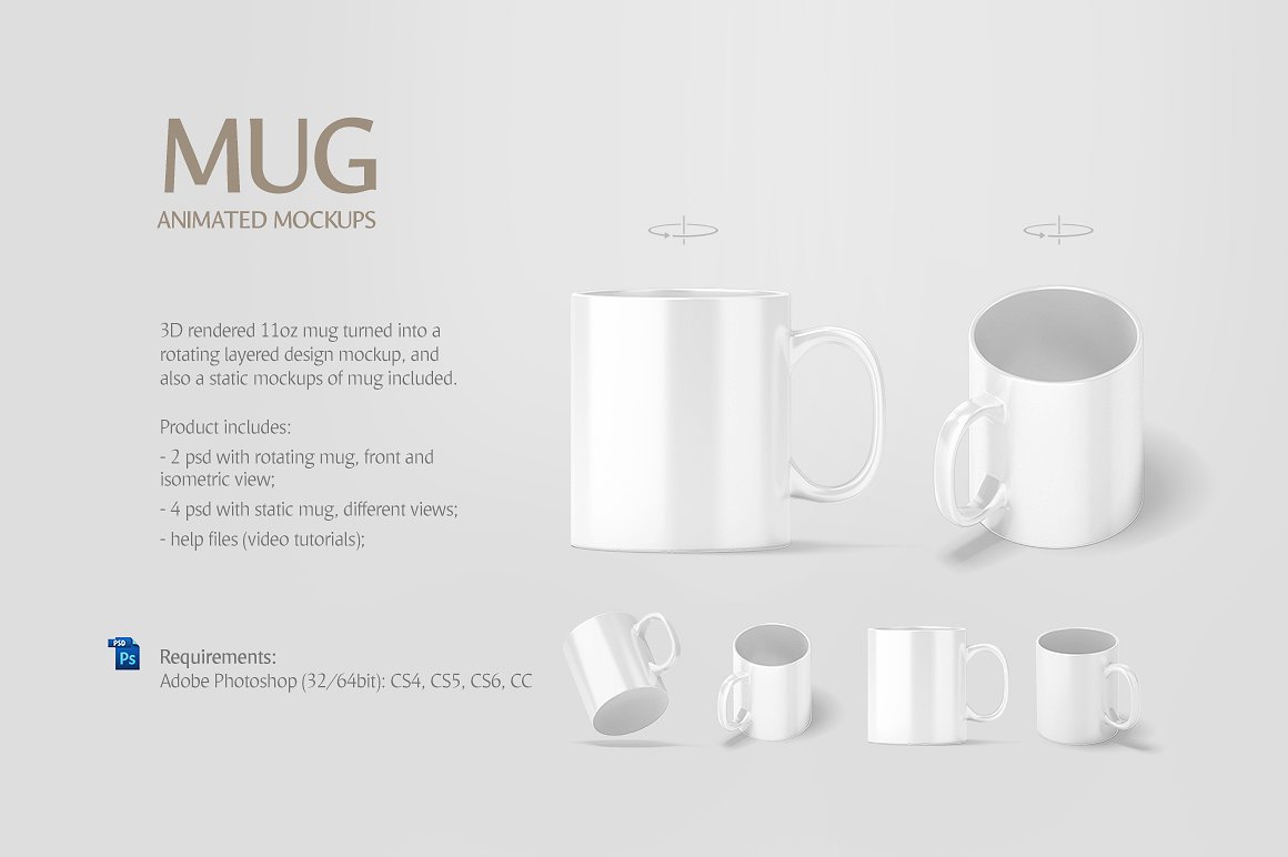 马克杯设计动态展示样机模板 Mug Animated Mockup_img_2