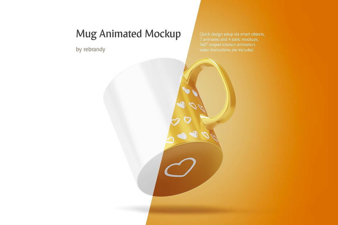 马克杯设计动态展示样机模板 Mug Animated Mockup_img_2