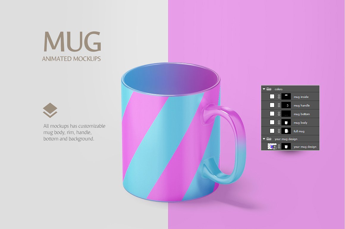 马克杯设计动态展示样机模板 Mug Animated Mockup_img_2