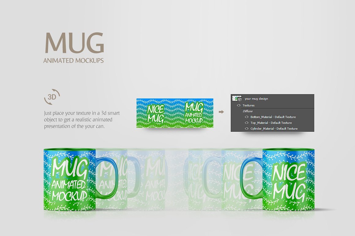 马克杯设计动态展示样机模板 Mug Animated Mockup_img_2