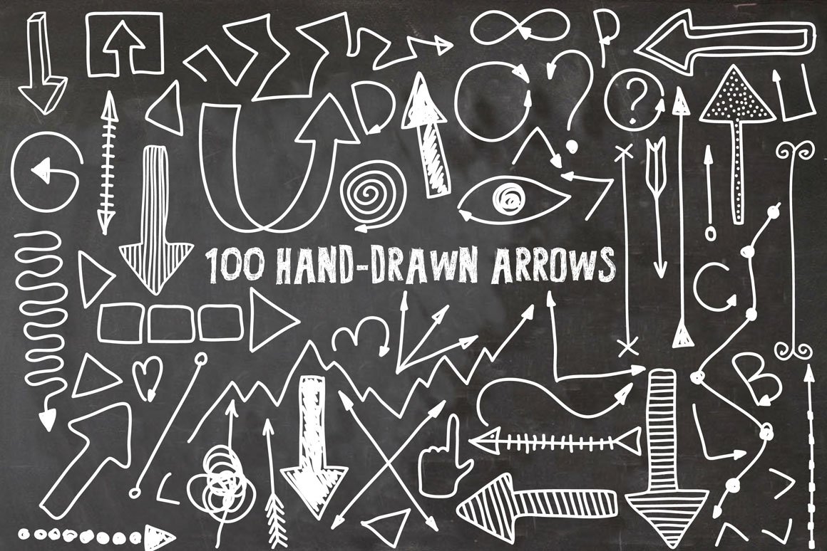 100个手绘箭头矢量设计素材 100 Hand Drawn Arrows_img_2