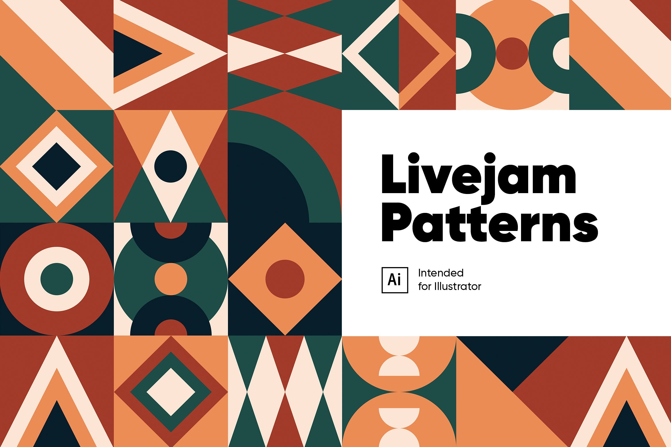 抽象手绘几何图案背景矢量素材 Livejam Abstract Patterns Pack_img_2