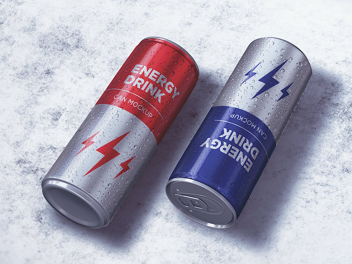 10款能量饮料啤酒易拉罐锡罐设计展示样机模板 Energy Drink Can Mockup Vol.2_img_2