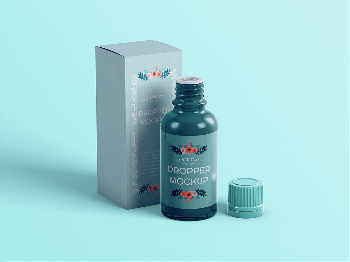 10款化妆品药物滴管瓶包装盒设计样机 Euro Dropper Bottle MockUp_img_2