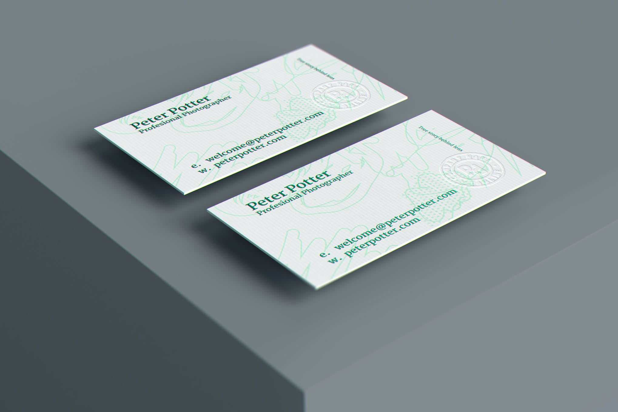 15款多角度商务名片卡片设计展示样机PS模板 Business Card MockUp_img_2