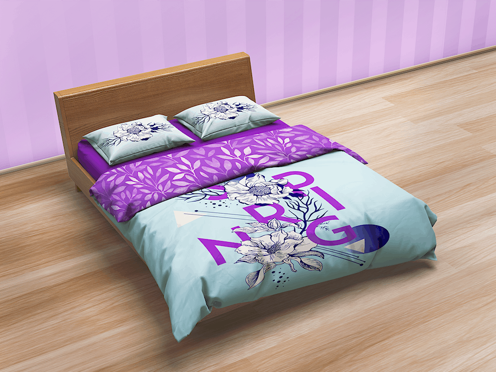 11款床上用品棉被枕头印花设计展示样机 Bedding Sets & Bed Linen Mockup_img_2