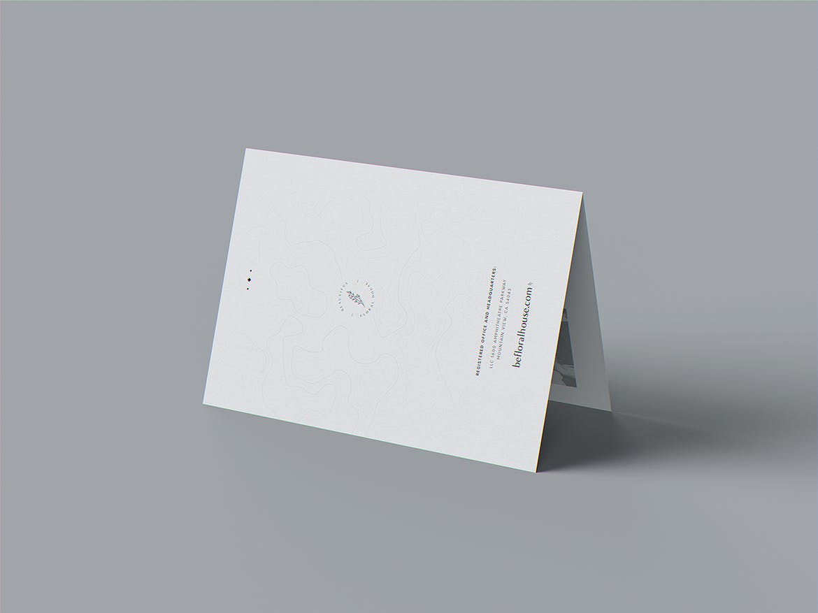 9款双折页邀请函卡片信封设计展示样机 US Size Bifold Brochure / Invitation Mockup_img_2