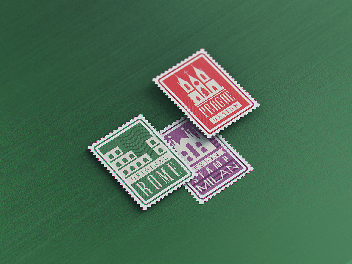 10款复古邮票文创设计展示样机模板 Postage Stamp MockUp v1_img_2