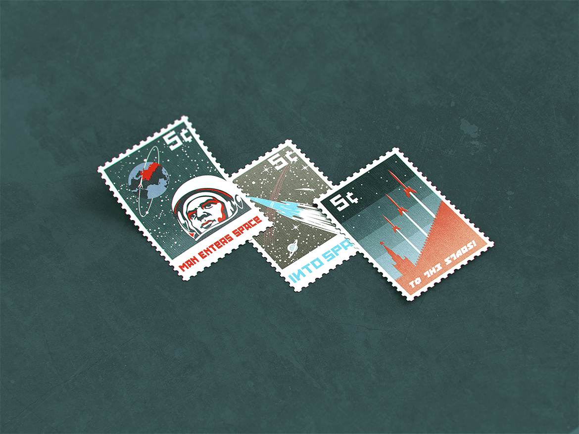 10款复古邮票文创设计展示样机模板 Postage Stamp MockUp v1_img_2