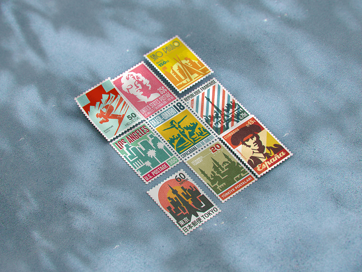 10款复古邮票文创设计展示样机模板 Postage Stamp MockUp v1_img_2